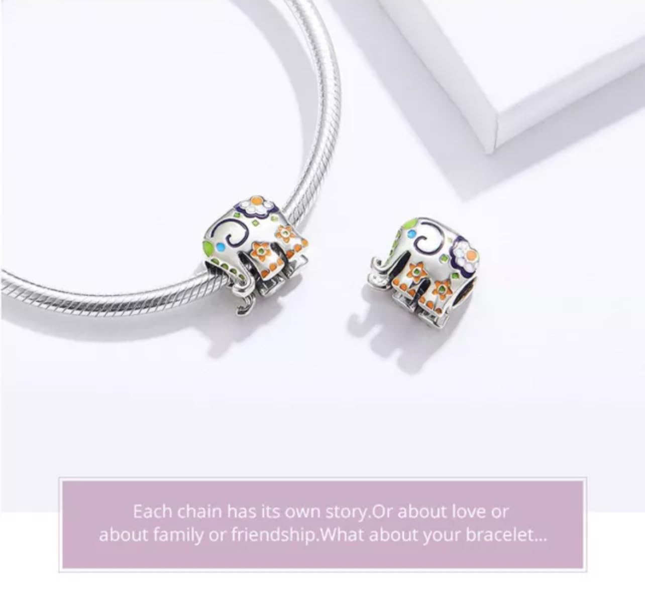FLXHHX Happy Lucky Elefante Charm Bead Animal Plata de Ley 925 Genuina Compatible con Pulsera