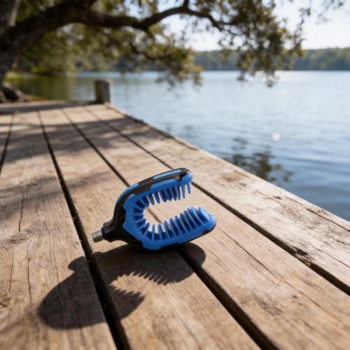 Lot de 4 têtes de support de canne à pêche en caoutchouc TPR pour mangeoire à carpe, antidérapant avec filetage standard de 1,9 cm, support avant, rouge et bleu (bleu) – vue 9