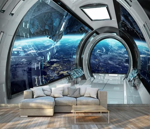 Papier peint 3D autocollant grand format deco chambre ado design vaisseau spatial - 7
