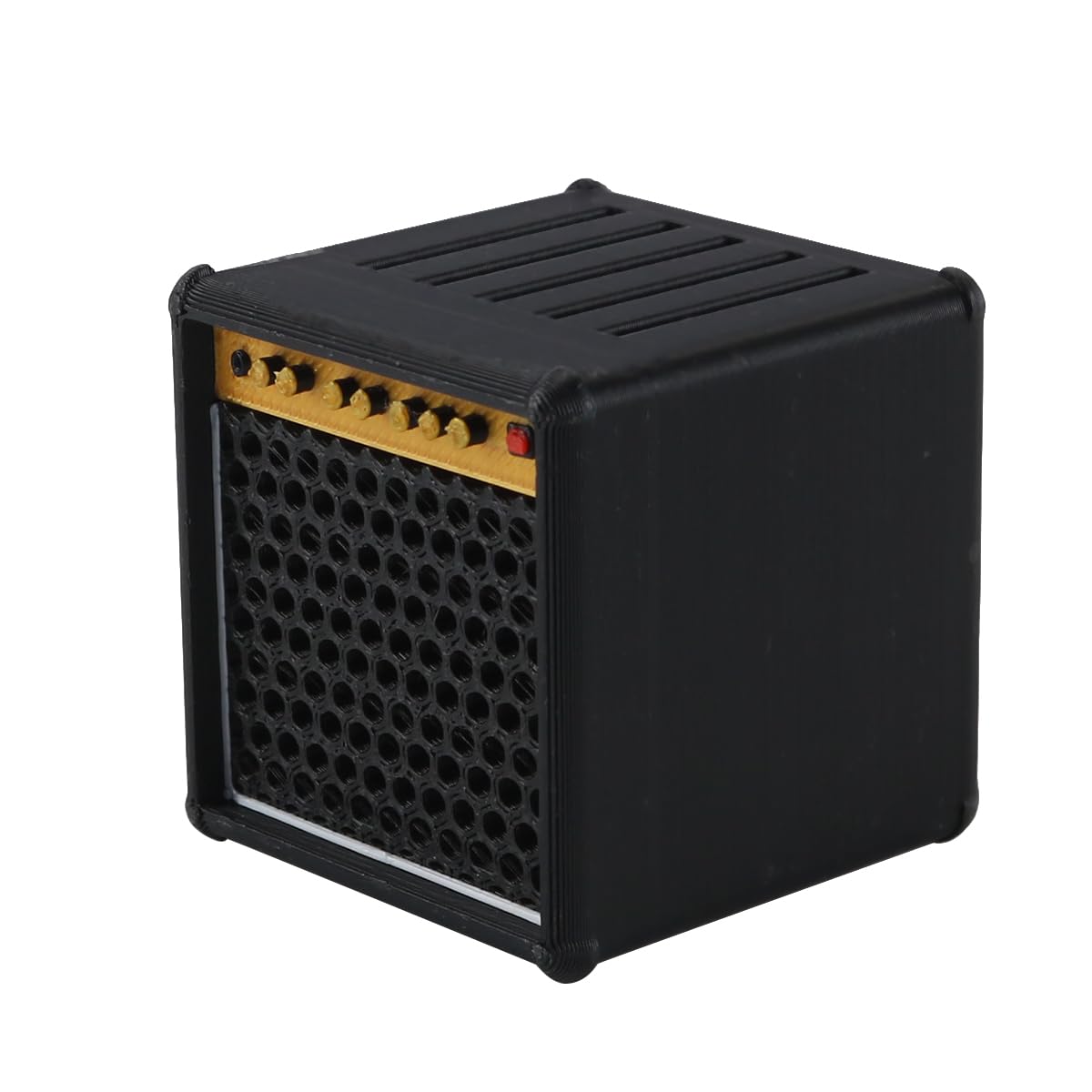 Enwye 3D Printed Pick Storage Box Guitar Holder 5 Slots 3D Printed Amp Speaker Shape Guitar Pick Case for Ukulele Players Lovers Black