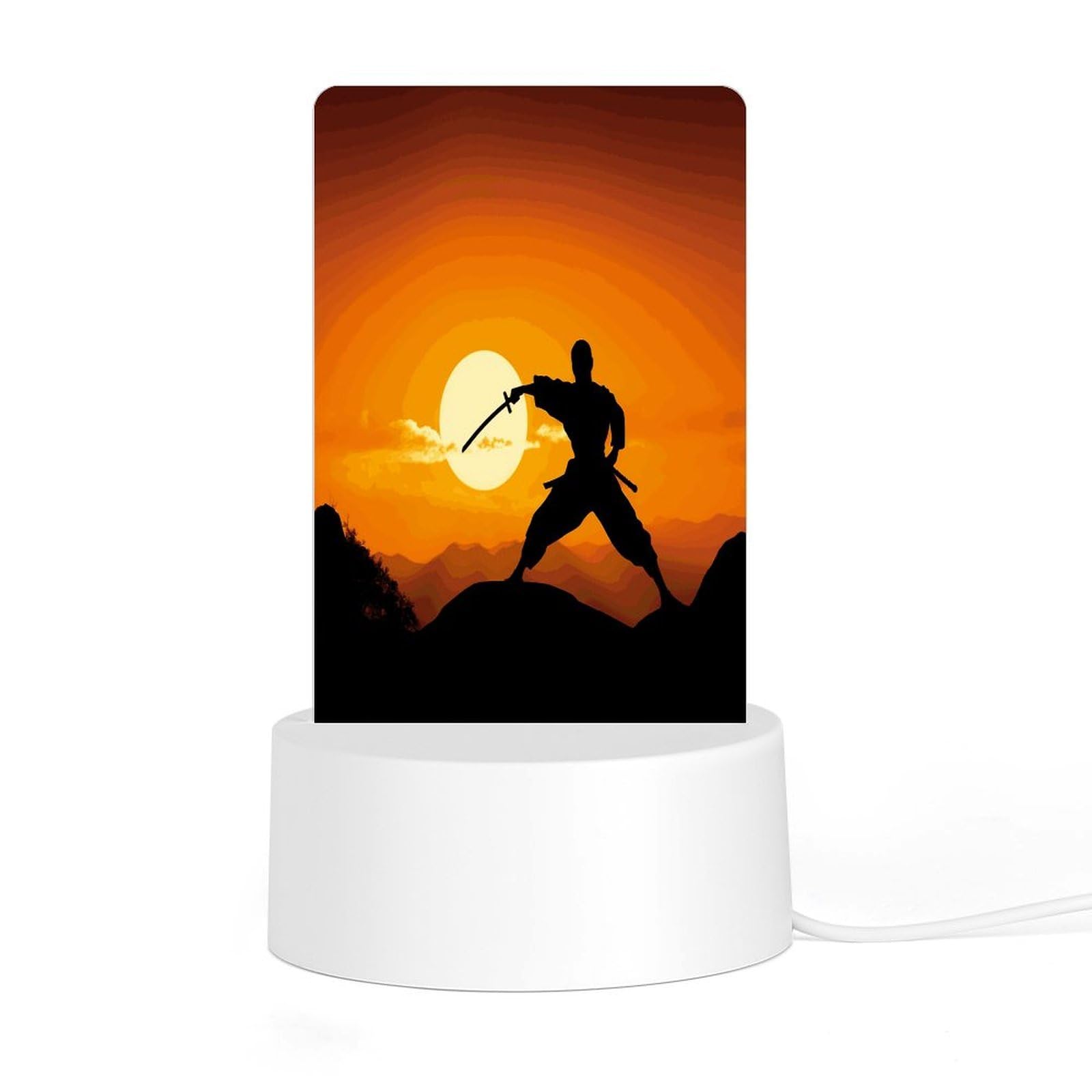 Adfgyerh Style Sun Karate Silhouette Night Light Acrylic Material Easy Installation, Home Decor Usb Interface Power Supply, Lamp For Restaurant Bar Cafe Room Decor