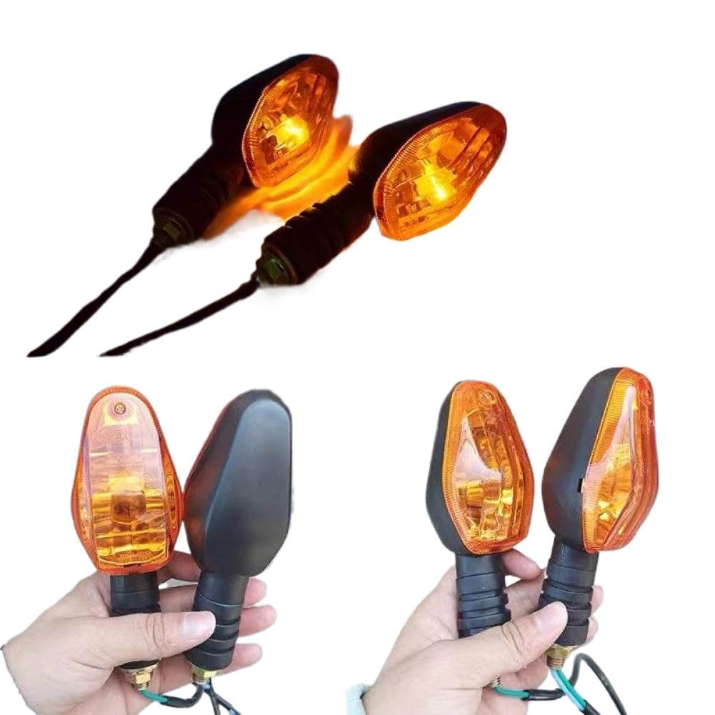 Motorcycle Turn Light Compatible with 125cc 150cc 200cc 250cc 300cc 350cc 650cc 1000cc - Clear Amber Lens