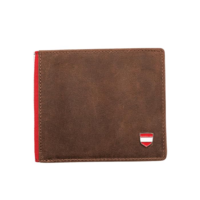 Hoamatkult Österreich Trachten Leder Geldbörse - Traditionelles Design, Handgefertigt, RFID-Schutz, Mehrfachfächer, Ideal für Trachtenliebhaber