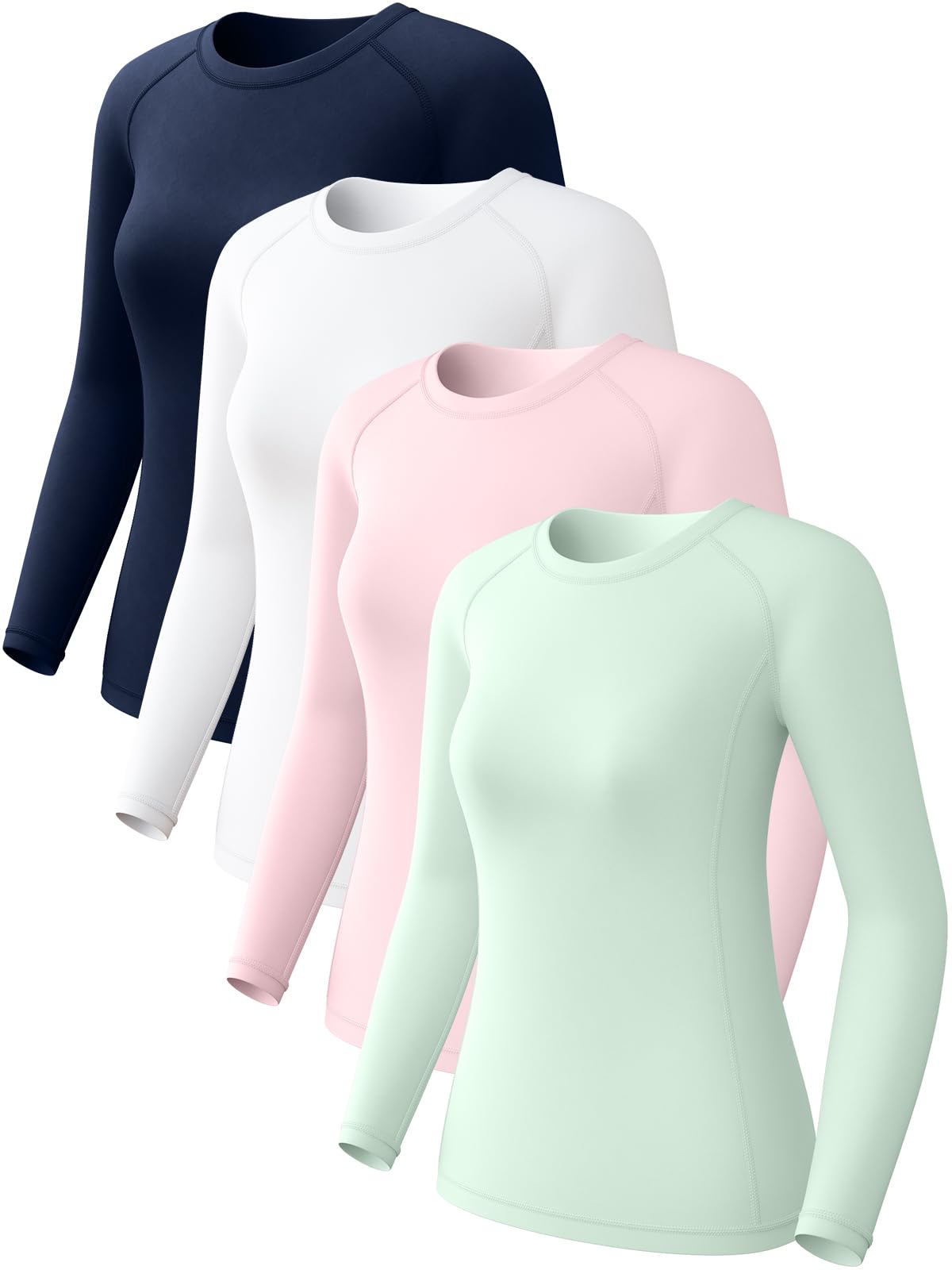 Womens Long Sleeve Compression Shirts Sun Protection Workout Underscrubs