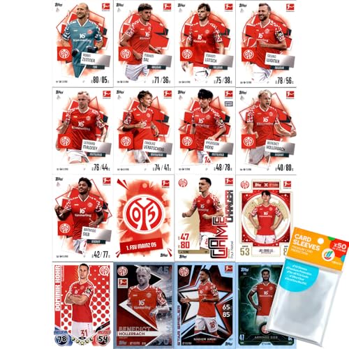 Bundle mit Topps Match Attax Bundesliga - 2025/26 - Mannschaftspaket - 1. FSV Mainz 05 + Exklusive Collect-it Hüllen