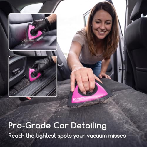 Image of Analan Mini Pet Hair Remover for Car Detailing Dog Hair Tool Brush(Pink)