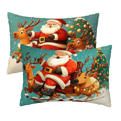 Kopfkissenbezug 30x50 2er Set, Kissenbezug 50x30 cm Weihnachten...