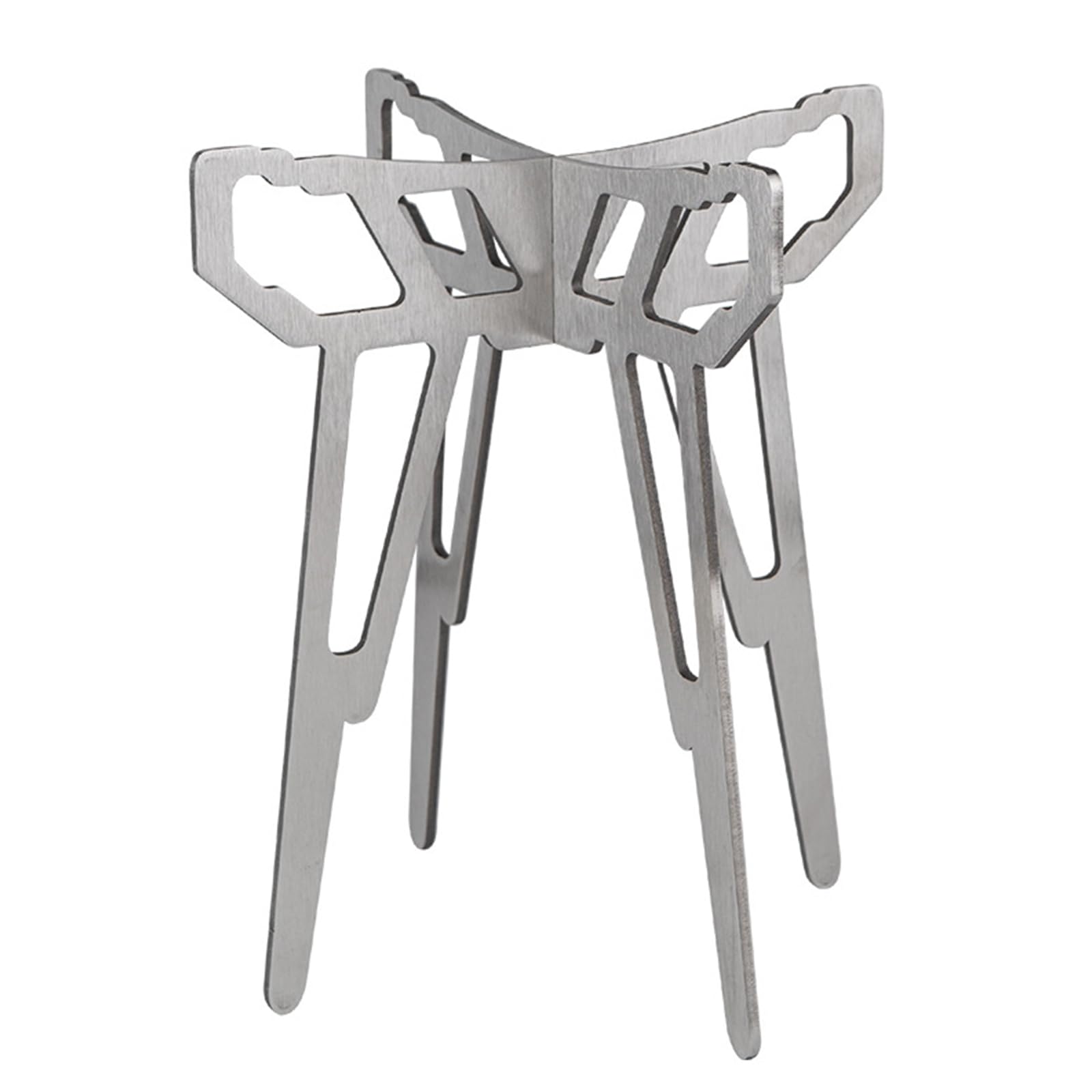 Jazuaiao Stainless Steel Pit Grills for Outdoor Cooking Foldable Cooking Pots Rack Metal Backpacking Stove Stand Stainless Steel Stove Stand