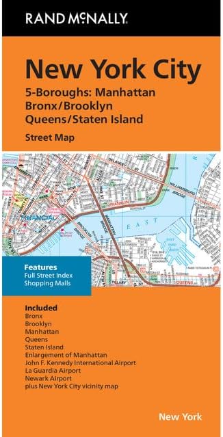 Rand McNally Mapa plegado Nueva York 5 Boroughs NY Street Map