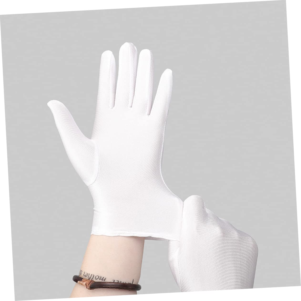 Housoutil 6 Pairs Gloves for Jewelry Inspection Hand Net Chainsaw Work Gloves -Absorbing Adjustable Wear Resistant Lining Skeleton Gloves Thorn Black Sheer Gloves UV Gel Gloves Tulle White