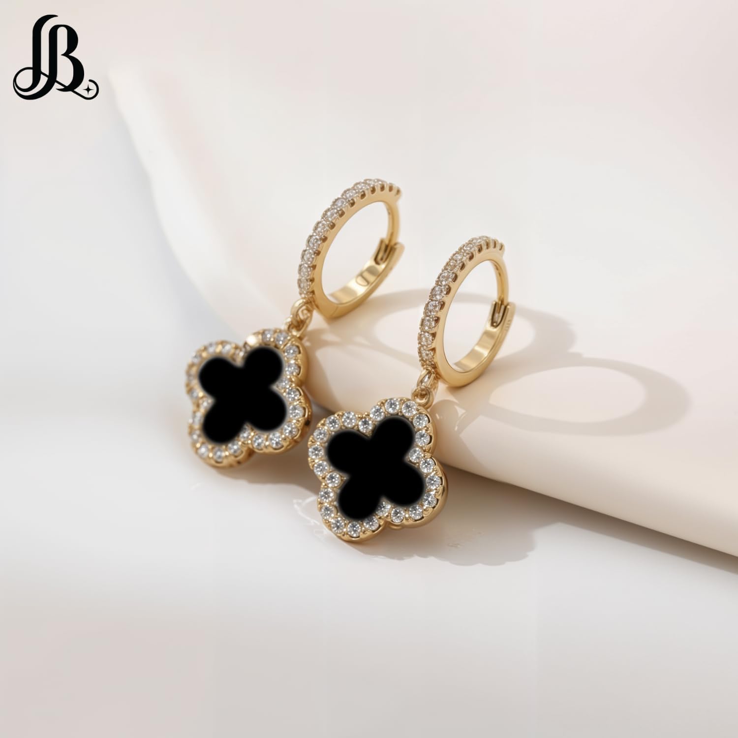 Huggie Hoop Clover Earrings for Women | Designer Clover Dangle Hoop Earrings | Lovely Gift for Women - Image 5
