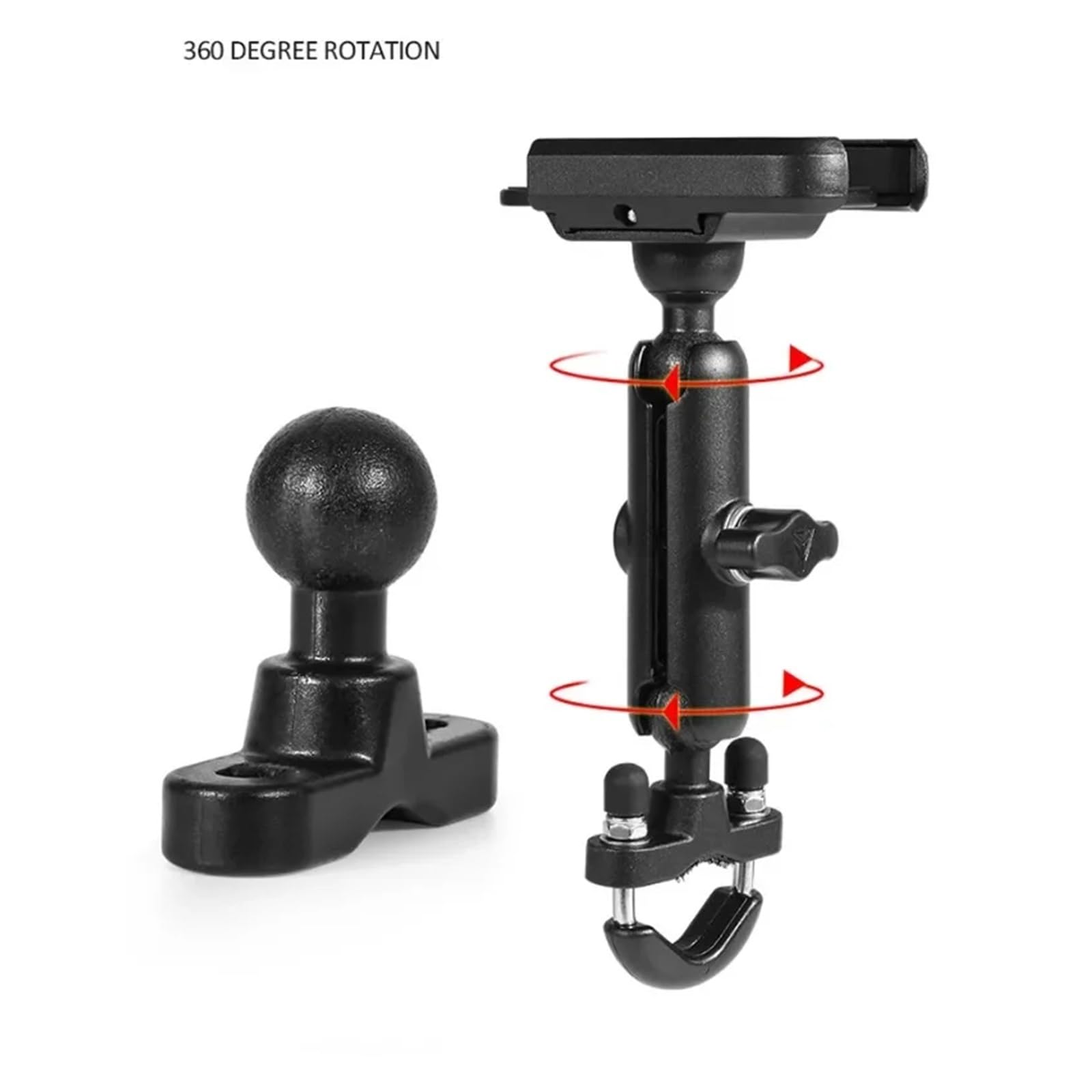 Porte Smartphon Velo Support De Téléphone Portable pour Guidon De Moto en Aluminium 12-24 V avec Chargeur USB Support De Rétroviseur pour Téléphone Portable Support Telephone Velo(Handleba No Charge)
