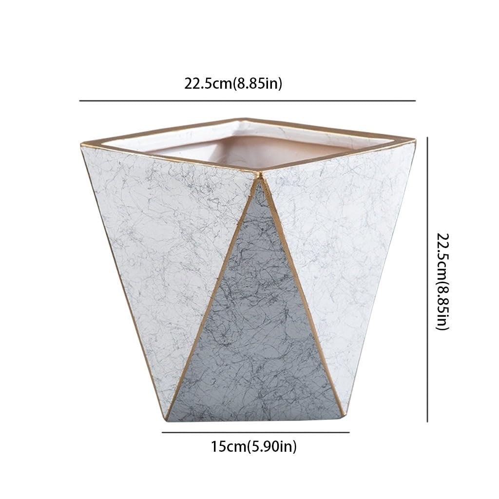ARINAL Doniczka 20 cm ceramiczna doniczka na kwiaty prosta nowoczesna domowa stolik kawowy biurko dekoracyjna geometryczna doniczka na kwiaty doniczka do wnętrz (kolor: B, rozmiar: S)
