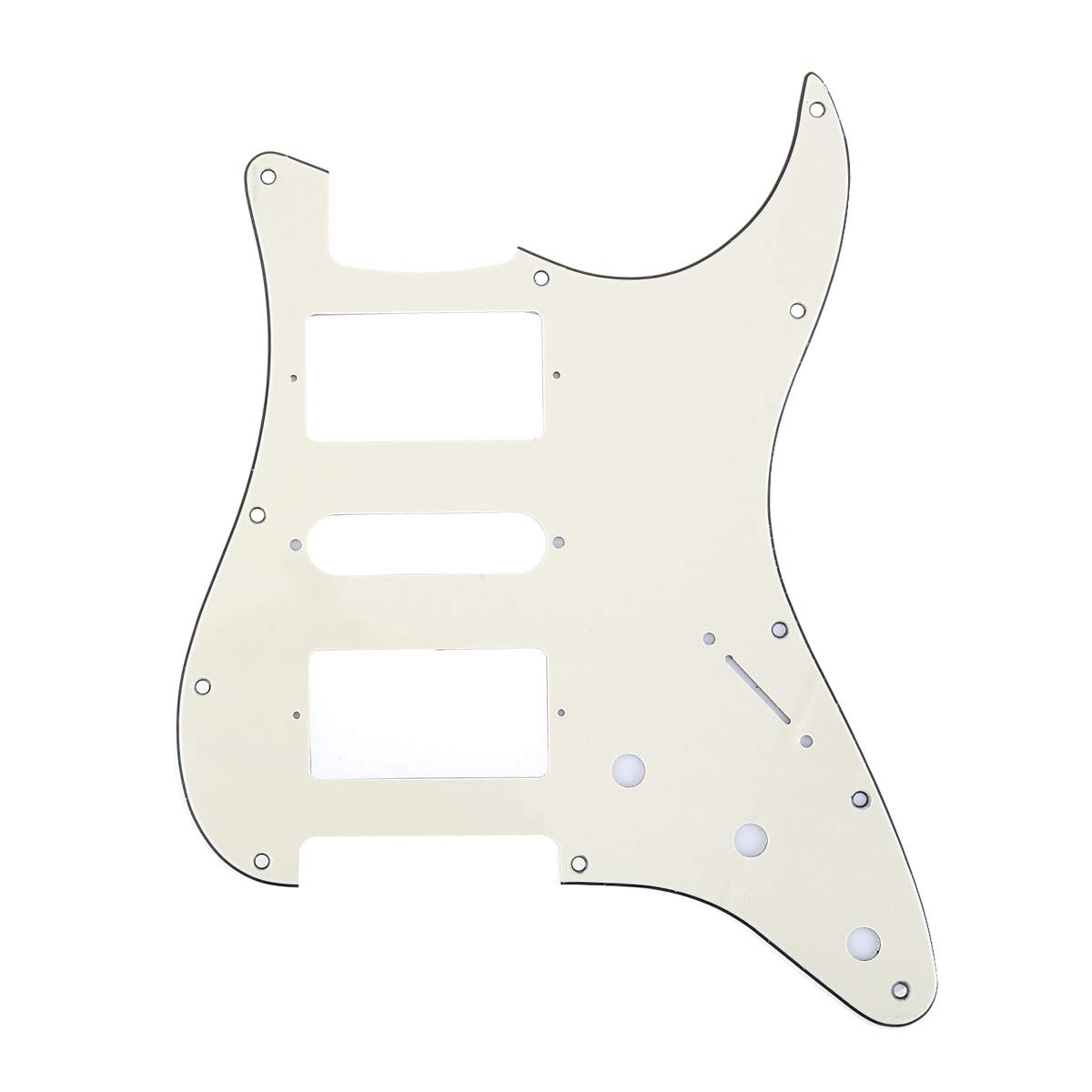 Musiclily Pro 11 Fori Hsh Strat Battipenna Chitarra Pickguard Per Usa/Mexican Made Fender Standard Stratocaster Stile Moderno,3 Strati Crema-image