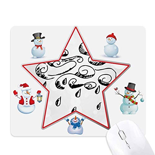 Tapis de souris de créateur bonhomme de neige et étoile peinture fait main