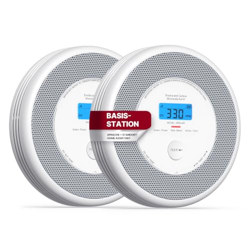 X-Sense Rauch und CO Melder mit Sprachalarm und Standortansage, mit XP0A-MR11 Kits, 30 mm dick ohne SBS50 Basisstation, XP0A-MR, 2 Stück – Ansicht 1
