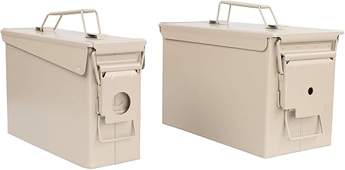 Redneck Convent RC Tan - Caja de munición resistente al agua, juego de caja de almacenamiento de metal militar, 30 y 50 calibres Cal grandes
