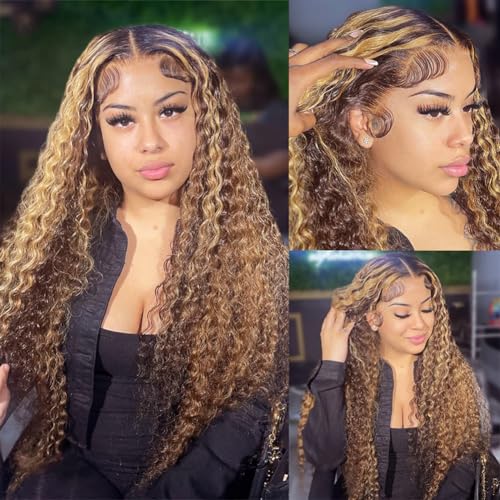 Image of Pizazz 13x4 Ombre Highlight Lace Front Wigs Human Hair Pre Plucked