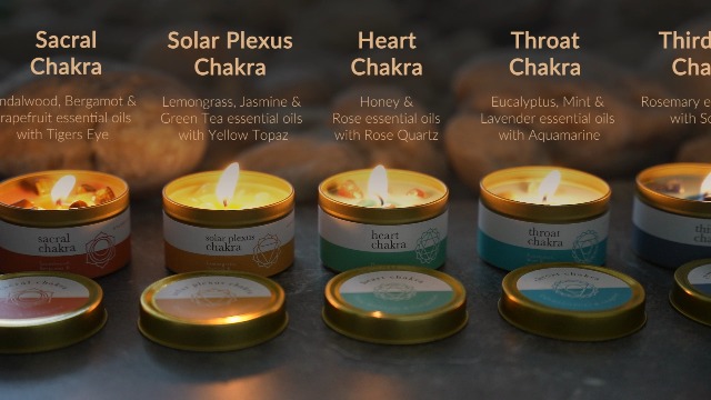 Amazon.com: Chakra Candle Box Set of 7 with Crystals Inside | for