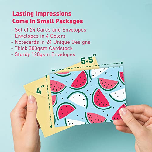 Image of S&O Blank Cards for All Occasions in One Box Set - Blank Notecards with Envelopes for Handwritten Messages - All Occasion Tags Assortment Box with Covers - 24 Vibrant Letter Slips and Envelopes Pack
