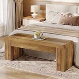 Tribesigns Entry Bench, 48' Thickened Rustic Farmhouse Bench for Bedroom End of Bed with 5.9' Solid Legs, Small Indoor Wooden Bench for Entryway, Dining Table, End of Bed, Rustic Brown