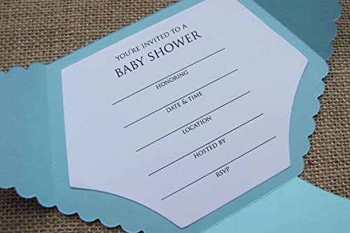 Diaper Shaped Baby Shower Invitations By Moonlightstamper (Baby Blue) #TOP1