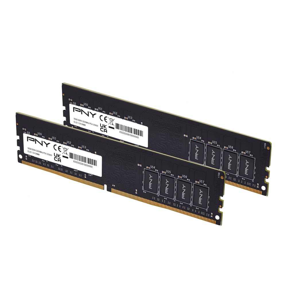 PNY DDR4 32GB (2x16GB) 3200MHz CL22 Performance Desktop Memory Kit