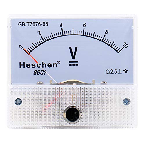 Heschen 85C1-10V Rectangle Panel Mounted Voltage Meter Voltmeter Tester DC 0-10V Class 2.5 White