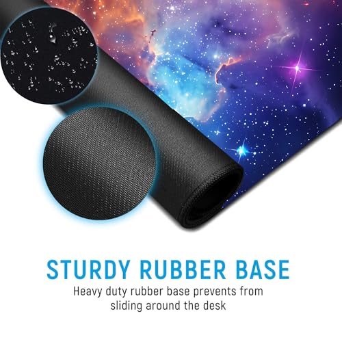 Image of Galaxy Combo XL Extended Gaming Mouse Pad | XXL Large Desk Mat 60x30cm for Laptop & PC | Non-Slip Rubber Base, Waterproof, Durable & Smooth Surface | Office, Gaming & Study, asthetic