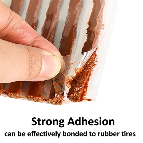 Image of ESUPPORT 100Pcs Tire Repair Plugs Tyre Repair Rubber Sealing Strip Emergency Tubeless Tire Puncture Repair Strings Seal Tool Car Motorbike Brown 100mm x 6mm