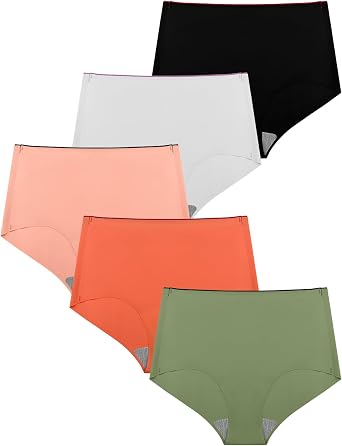 ETAOLINE No Show Underwear for Women Seamless Briefs Mid-waist Soft No Panty Lines Pack of 5