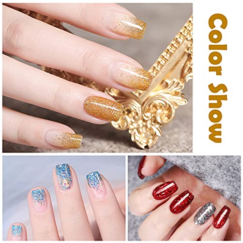 Creamify Gel Nagellack 8 Farben UV Nagellack Glitzergel Party Queen Pailletten Serie Gel Nagellack UV DIY Nageldesign… – Bild 7