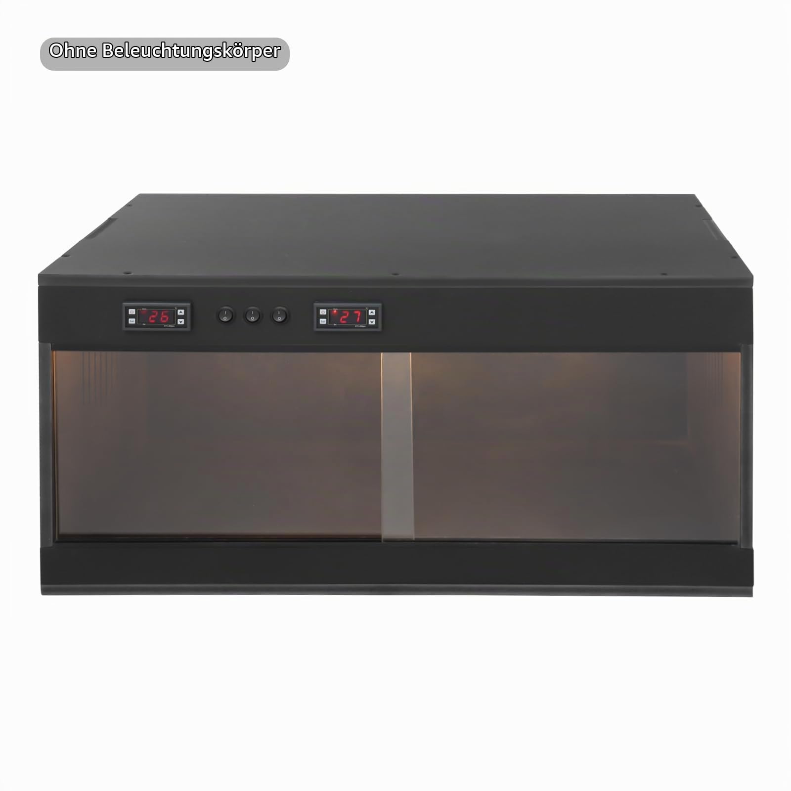 Reptilien Terrarium PVC Reptilienzuchtbox mit Intelligentem Thermostat Zwei Unabhängige Temperaturzonen Reptile Fütterungsbox LCD-Anzeige für Gecko, Chamäleon 80 * 40 * 40cm (Schwarz)