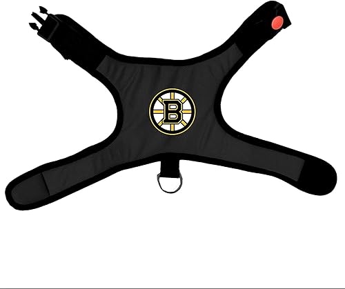 Boston Bruins - Arnés de alta calidad acolchado con bloqueo de seguridad para perros y gatos, talla M