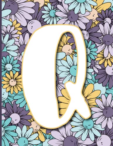 Carnet de composition personnalisé Q avec fleurs, une idée de cadeau unique