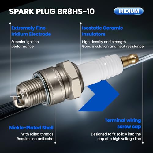 SYKRSS BR8HS-10 Spark Plugs 6 Pack - Compatible with Yamaha 2-Stroke Outboard Compatible with Mariner 2-Stroke Outboard for Tohatsu 2-Stroke Outboard Engines - Nickel - Replaces 1134 Spark Plug by SYKRSS - Used condition - Image 2
