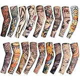 Vielseitige Stile, verschiedene Stile – dieses Set Tattoo-Hüllen enthält 18 verschiedene gemusterte Designs, jedes mit seinem eigenen einzigartigen Stil. Von den mysteriösen alten Stammestotems zeigt es die ursprüngliche Kraft und den Charme; Egal, ob Sie auf einem Musikfestival Rock'n'Roll-Coolness suchen, Ihren persönlichen Sinn für Stil in Ihrem täglichen Freizeitleben unterstreichen oder sich perfekt in die Atmosphäre einer bestimmten Mottoparty einfügen möchten, diese 18-Ärmel-Ärmel machen es Ihnen leicht, im Mittelpunkt zu stehen
