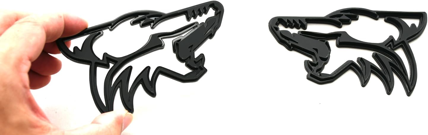 Pair Set Coyote Emblem Badges Custom New Replacement for Universal Car Body Motorcycle SUV Door Window Decoration (Black)