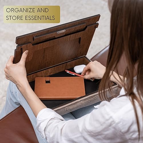 Vigo Wood Adjustable Wooden Book Holder - Elevate Your Reading Experience with Premium Craftsmanship and 5 Angles for Optimal Comfort - Convenient Storage Compartment for Books, Tablets, and Cookbooks - Image 3