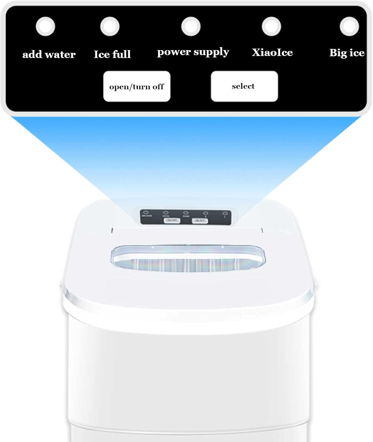 Small Ice Maker Counter Top Ice Maker Quick Ice Out in 6~13 Minutes Maximum Ice Output in 24 Hours 15KG White (Manual Cleaning)