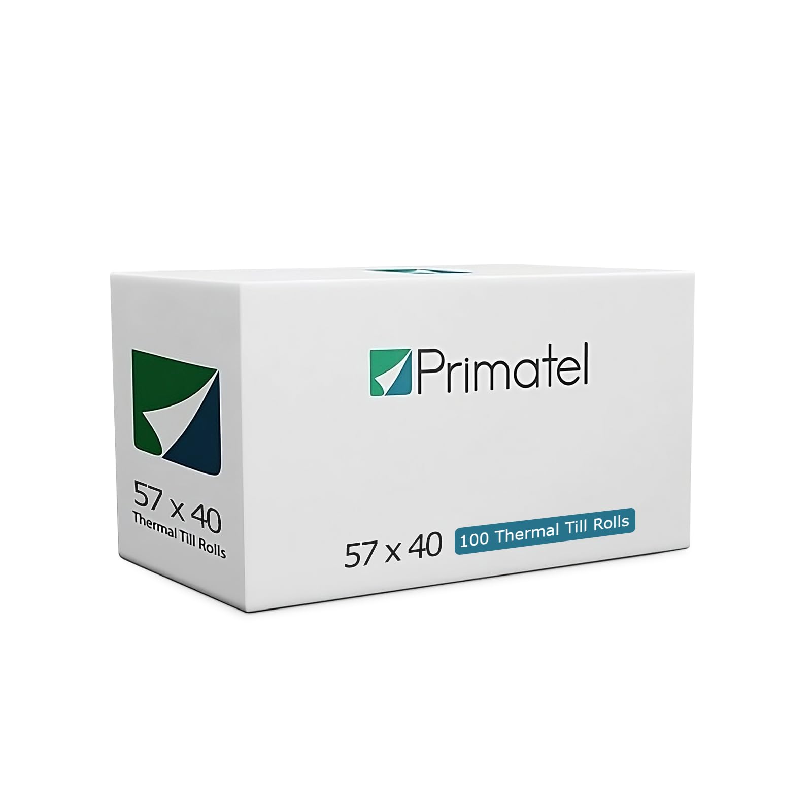 Primatel Thermal Rolls 57x40 Thermal Till Rolls for Credit Card Machines (100 Rolls) | Each roll is 15 metre Long
