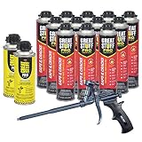 GREAT STUFF PRO Gaps and Cracks - 24oz Fireblock Foam Insulation Sealant, Pack of 12. Closed Cell, P
