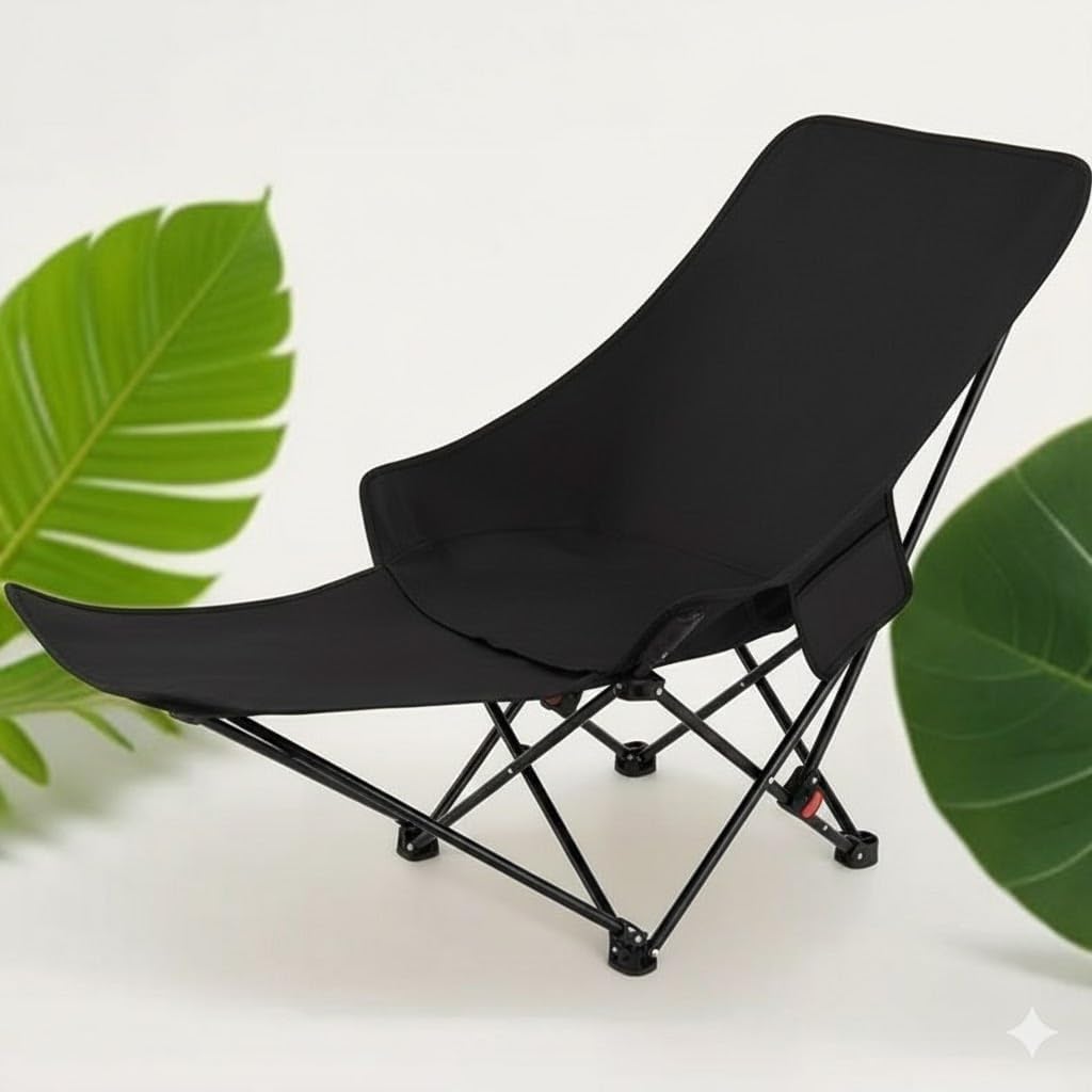 Foldable Camping Chair with Adjustable 100° 120° 145° Reclining Backrest, Lightweight Portable Outdoor Folding Seat for Beach, Garden, Fishing, Picnic and Travel-image-21