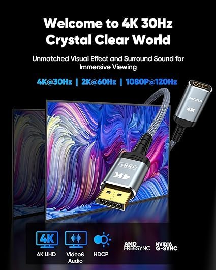 Image of Highwings 4K DisplayPort to HDMI Adapter 10 Pack, Uni-Directional Display Port DP to HDMI Adaptor Converter Male to Female(1080p 120Hz), for AMD NVIDIA Dell HP Laptop HDTV Monitor Projector, [Passive]