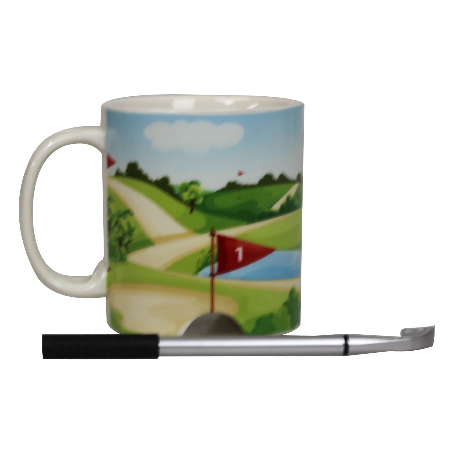 Out of the Blue Taza Golf Mug - Golf Club Pen y Pelota