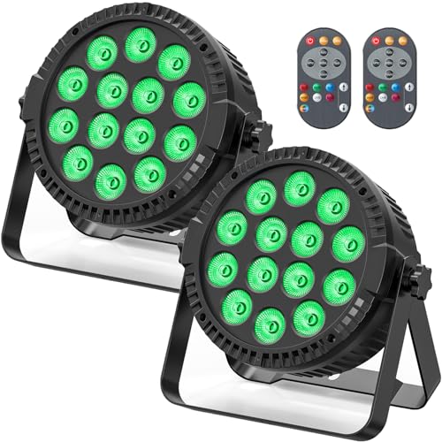 HOLDLAMP 84W LED Par Strahler 14 led Bühnenlicht Partylicht 4-in-1 RGBW DMX512 Par Licht Beleuchtung mit Fernbedienung Discolicht für Stage DJ Party Show Bar Halloween Weihnachten (2 Stück)