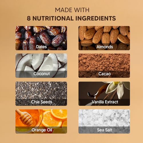 Image of Orange Chocolate - Sugar-Free Laddoos | High Protein & Instant Energy | 95% Dry-Fruits - Healthy Chocolate - No Added Sugar | Healthy Snacks | Energy-Bar Replacement (Pack of 4-40gm)