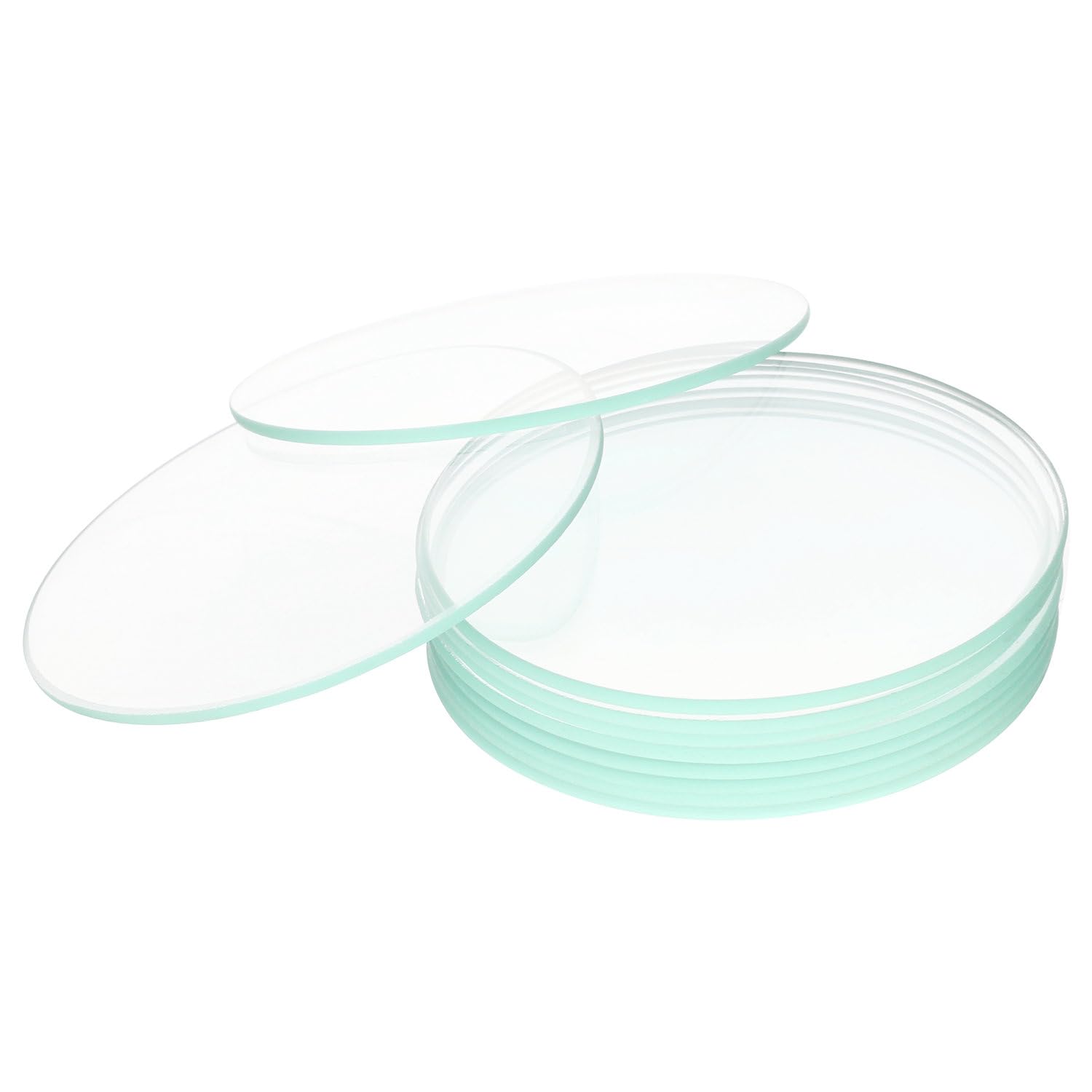 XCD Watch Glass Beaker Cover Set, 70mm O.D., Curved & Ground Edge Glass Beaker Lid Evaporating Dish Cover for Laboratory Weighing and Observation, 10-Pack