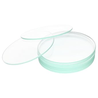 XCD Watch Glass Beaker Cover Set, 70mm O.D., Curved & Ground Edge Glass Beaker Lid Evaporating Dish Cover for Laboratory Weighing and Observation, 10-Pack