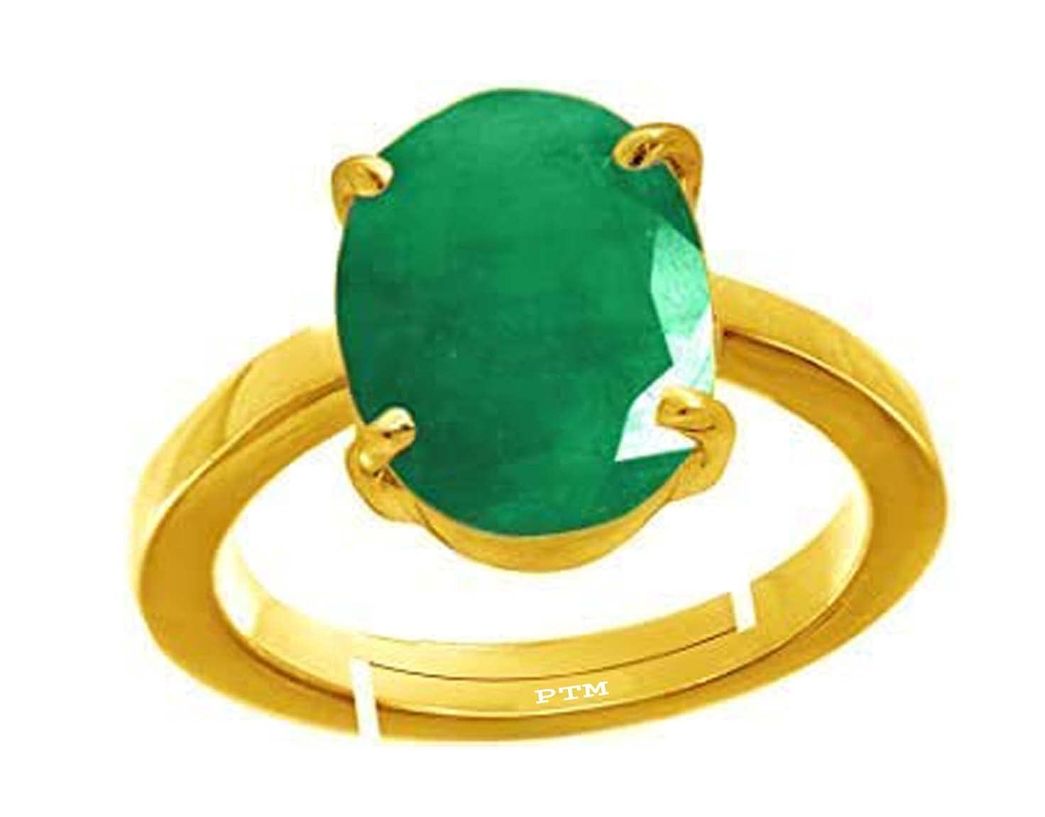 PTM Natural Emerald/Panna 3.25 Ratti or 3 Carat Astrological Certified Gemstone Panchdhatu/5 Metals Gold Plated Adjustable Ring for Men - nfba4325 (B09B514VGH) Amazon Price History, Amazon Price Tracker